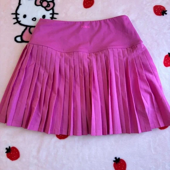 PINK Victoria’s Secret Hot Pink Zip-Up Relay Jacket and Skirt Set Size Medium - Picture 10 of 16